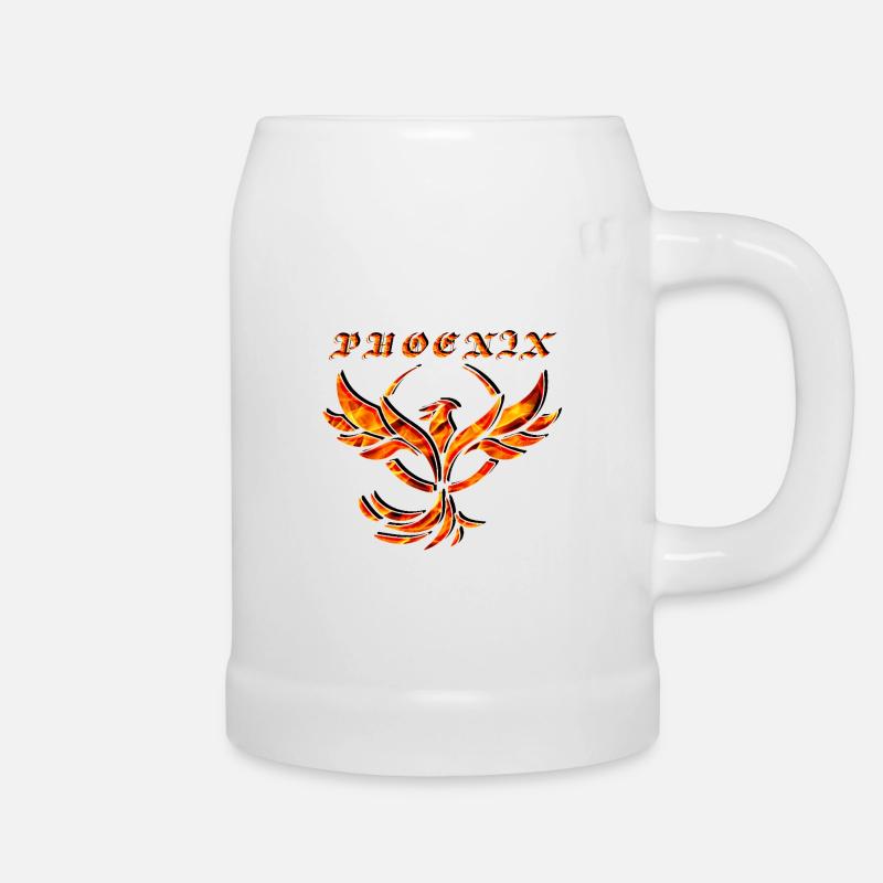 Flammender Phönix in Flammen - Bierkrug - Weiß