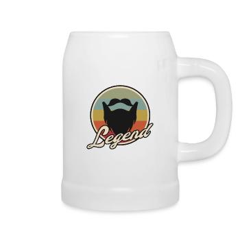 vintage retro full bee legend motif - Beer Mug - white - Right