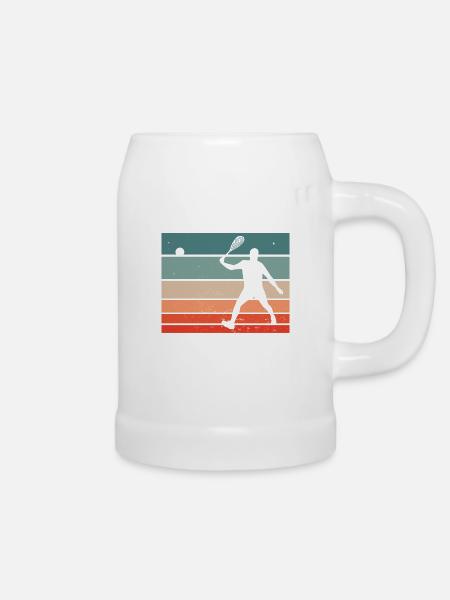 Squash it Squash Player Motif - Beer Mug - white