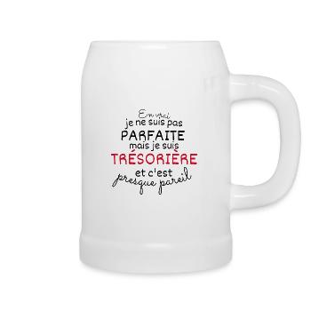 trésorière c'est presque pareil - Chope en céramique - blanc - Droite