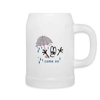 Pluie Temps Bande dessinée - Chope en céramique - blanc - Droite