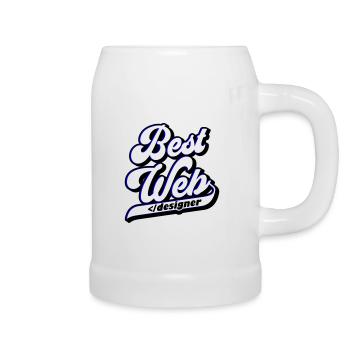 Best Web Designer | Farben änderbar - Bierkrug - Weiß - Rechts