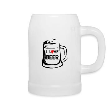 Ich liebe Bier Lustiger Mann Geschenk - Bierkrug - Weiß - Rechts