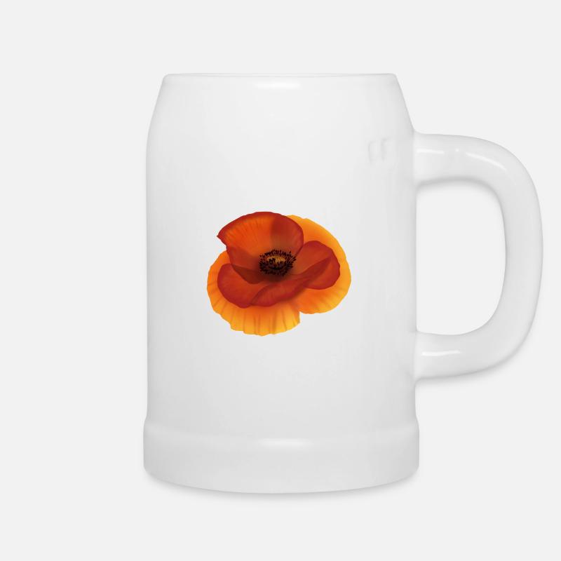 Mohn - Bierkrug - Weiß