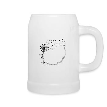 Christian Dandelion design be still Psalm 46:10 - Beer Mug - white - Right