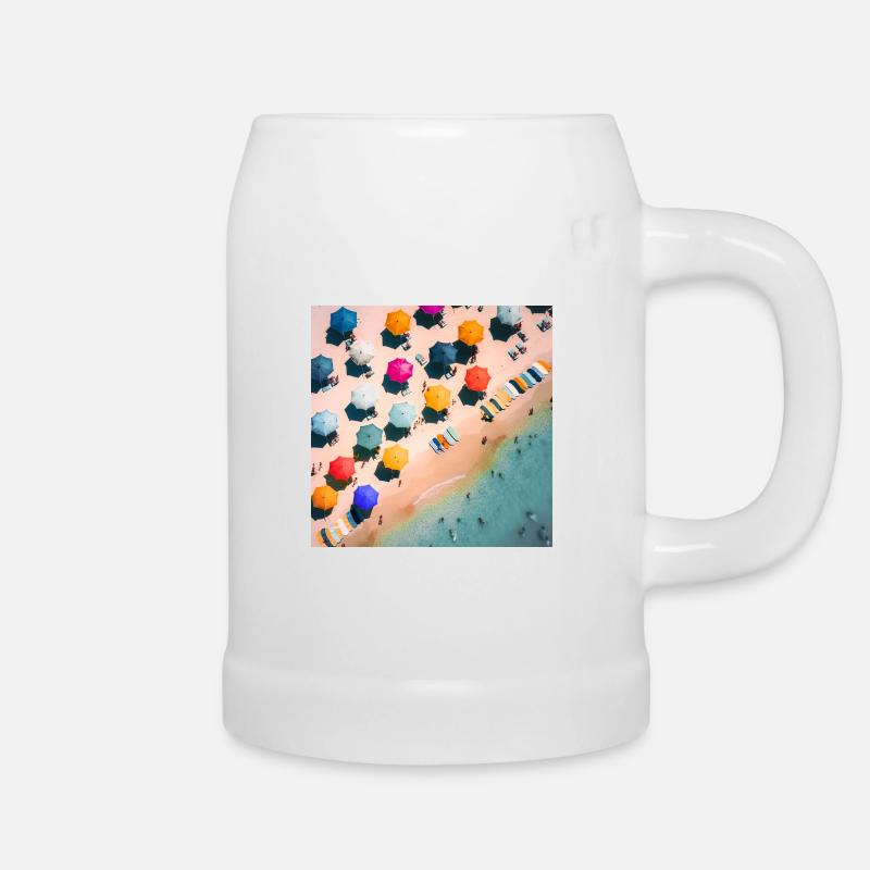 Beach, Summer, Good mood - Beer Mug - white