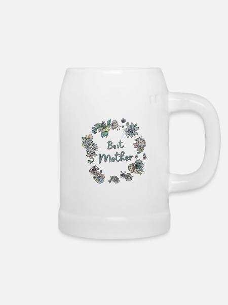 Beste Mutter/ Meilleur Maman - Bierkrug - Weiß