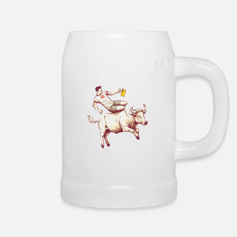 Feria alcohol humor rodeo - Beer Mug - white