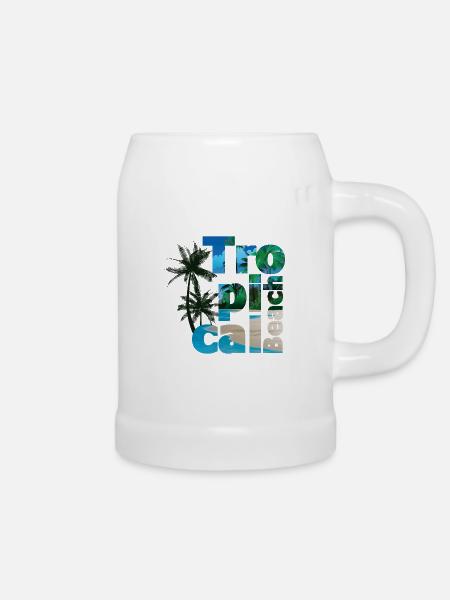 Tropical Beach - Bierkrug - Weiß
