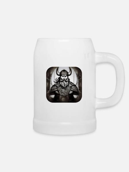 Stolzer Wikinger Krieger Germane - Bierkrug - Weiß