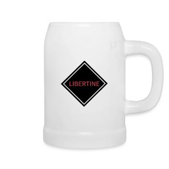 Libertine Warning Sign - Beer Mug - white - Right
