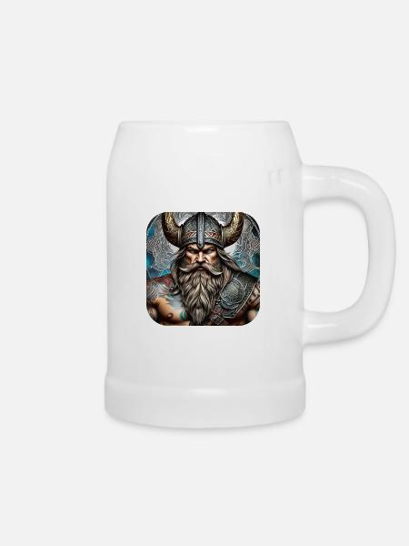 Stolzer Wikinger Krieger Germane - Bierkrug - Weiß