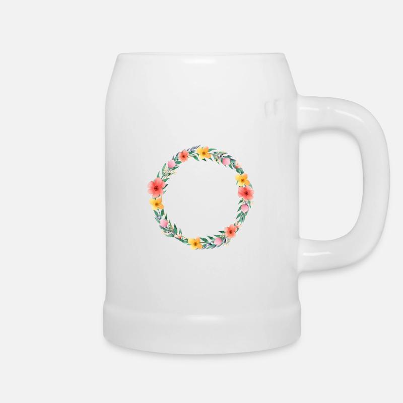 Couronne de fleurs de champ Boho personnalisable - Chope en céramique - blanc