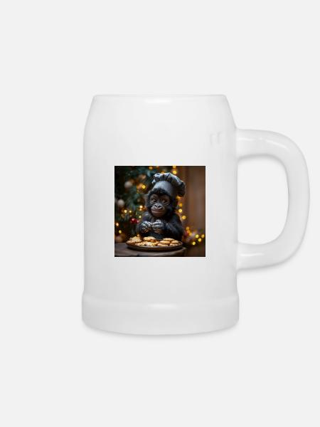 Gorilla Zuckerbäcker 1:1 - Bierkrug - Weiß