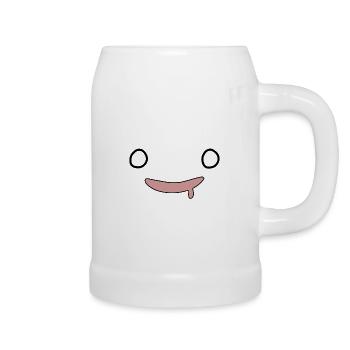 kawaii Gesicht, komischer Ausdruck - Bierkrug - Weiß - Rechts