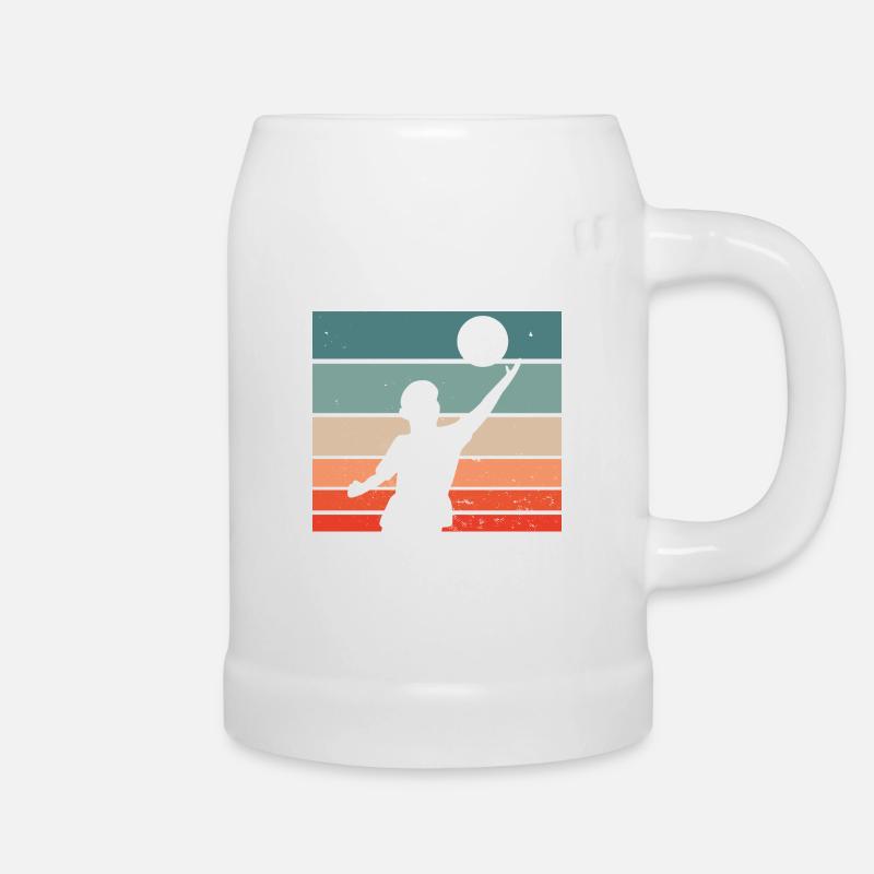 Vintage retro Faustballer Silhouette - Bierkrug - Weiß