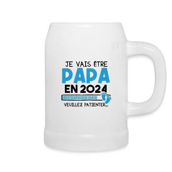 Je vais être papa en 2024 veuillez patienter... - Chope en céramique - blanc - Droite