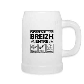 vivre en mode breizh entre Crepes cidre humeur,BZH - Chope en céramique - blanc - Droite