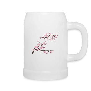 Sakura Japanese Cherry Blossoms - Beer Mug - white - Right