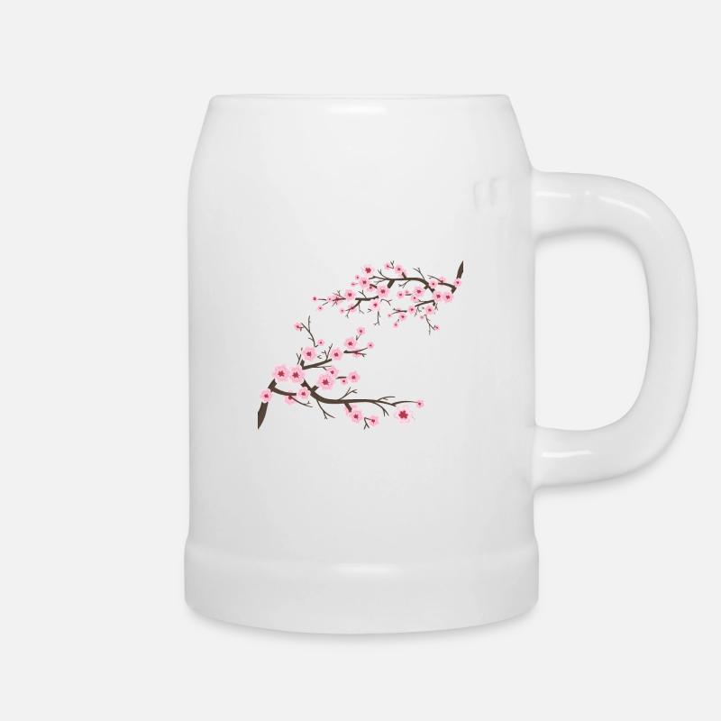 Sakura Japanische Kirschblüten - Bierkrug - Weiß