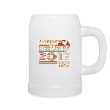 2017 September Vintage Birthday Gift 2017 - Beer Mug - white - Right