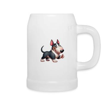 Bullterrier - Bierkrug - Weiß - Rechts