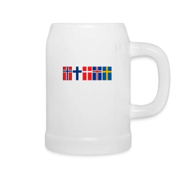 Scandinavie Drapeaux Suède Norvège Islande - Chope en céramique - blanc - Droite