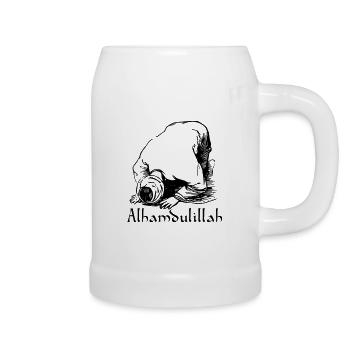 ISLAM MUSLIM ALLAH T-SHIRT - Beer Mug - white - Right