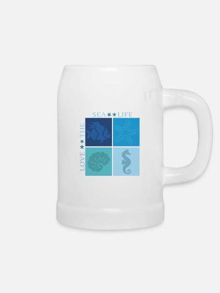 Leben im Meer - Bierkrug - Weiß