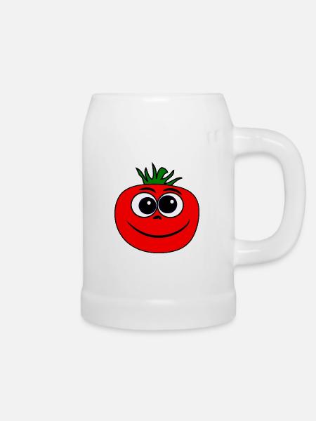 Tomate - Bierkrug - Weiß