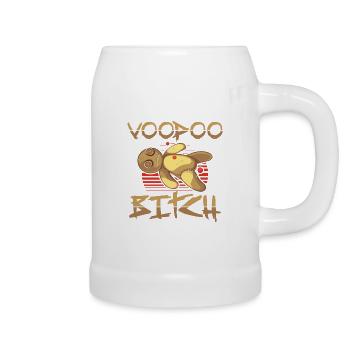Voodoo Geschenke | Schwarze Magie Voodoo Puppe - Bierkrug - Weiß - Rechts