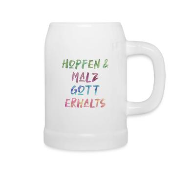 Hopfen und Malz, Gott erhalts - Bierkrug - Weiß - Rechts