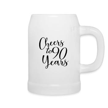 Prost auf 90 Jahre 90. Geburtstag - Bierkrug - Weiß - Rechts
