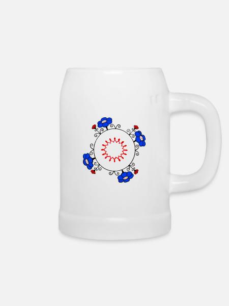 Ornament, Fantasie - Bierkrug - Weiß