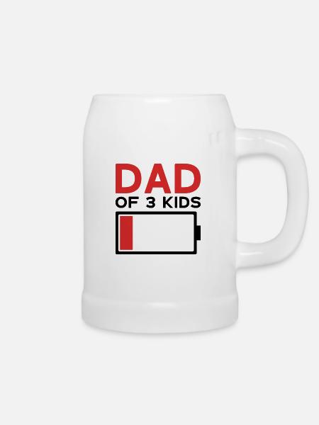 DAD OF 3 KIDS - Bierkrug - Weiß