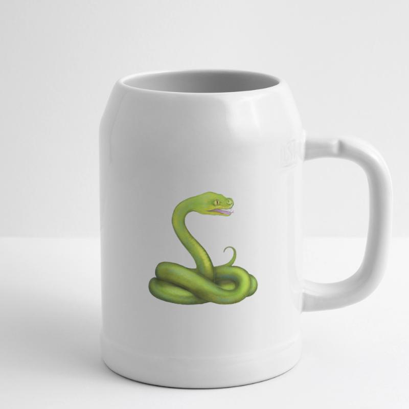 Der Grüne Python Schlange Dschungel Tier Bierkrug
