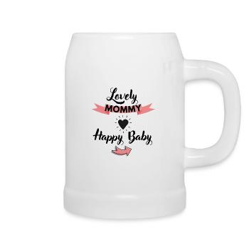 Lovely Mommy Happy Baby - Chope en céramique - blanc - Droite