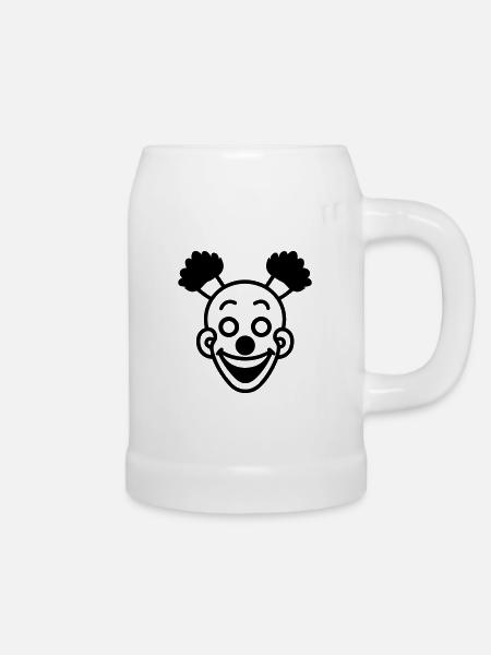 Clown - Bierkrug - Weiß