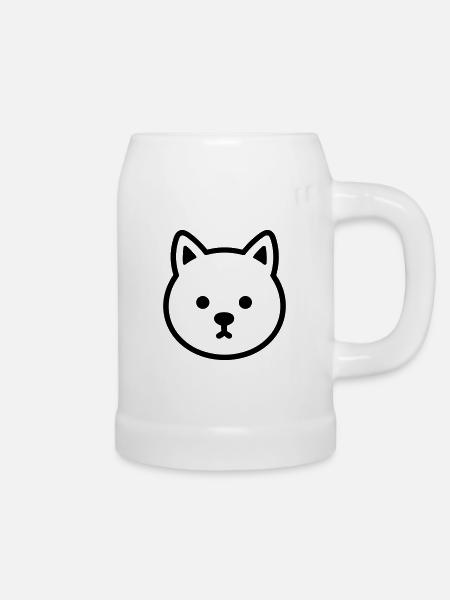 Hund - Bierkrug - Weiß