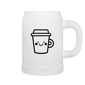 Kaffeebecher - Bierkrug - Weiß - Rechts