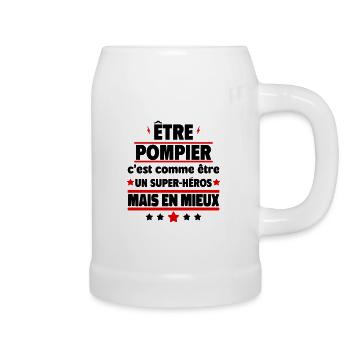Être pompier, c'est mieux qu'être un héros - Chope en céramique - blanc - Droite
