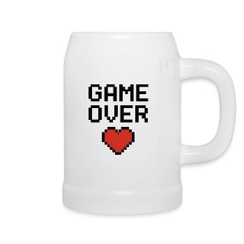Pixel Heart Game Lover Design - Bierkrug - Weiß - Rechts