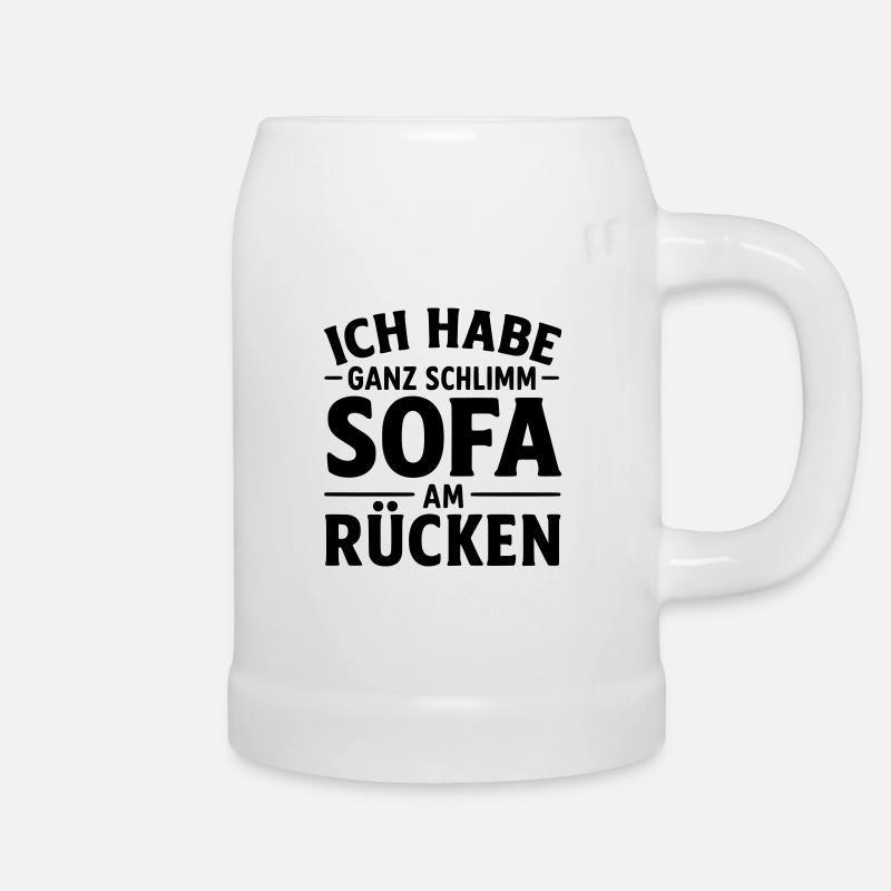 Sofa Chillmodus Sunday Mode Mood Sonntags Outfit - Bierkrug - Weiß
