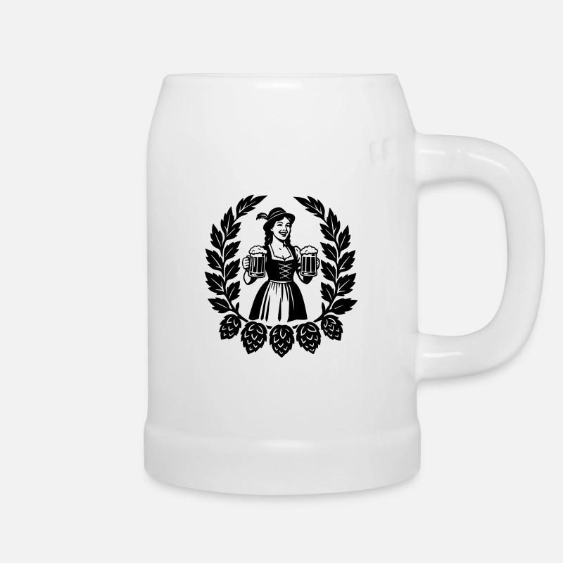 Bier Mädchen - Bierkrug - Weiß