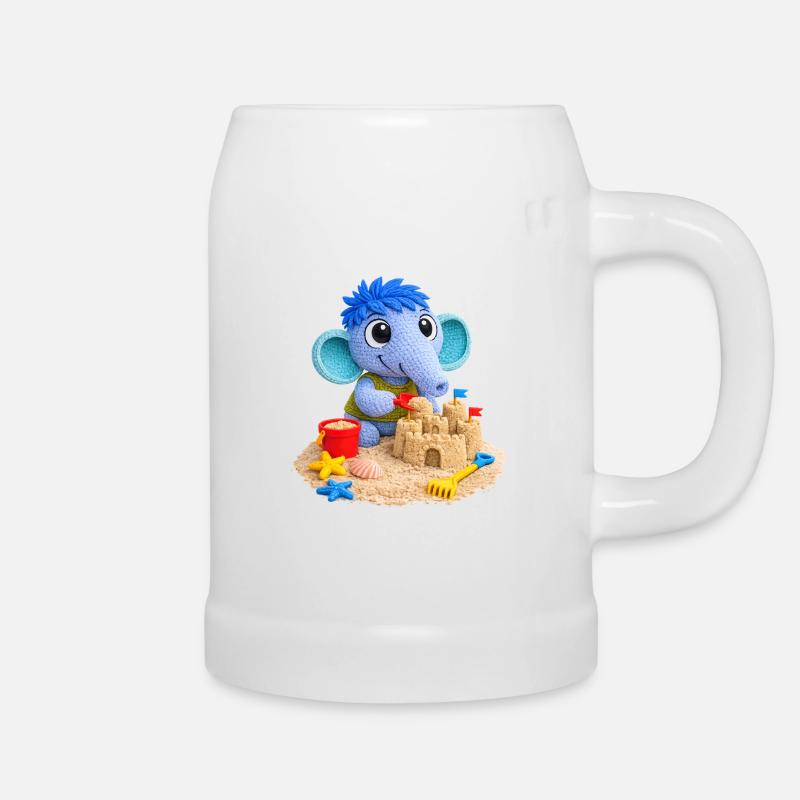 Leo Longnose on the Beach - Beer Mug - white