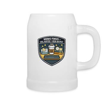 Wenig Fokus – Viel Kaffee, Kein Output - Bierkrug - Weiß - Rechts
