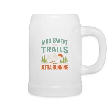 Mud Sweat and Trails Ultra Running - Beer Mug - white - Right