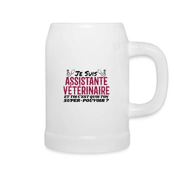 Assistant | Vet | Gift | Super power - Beer Mug - white - Right