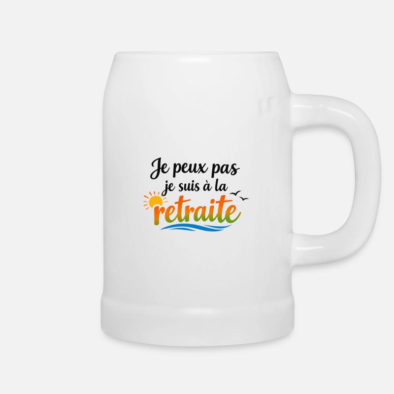 I Can't I'm Retired, Retirement Humor - Beer Mug - white