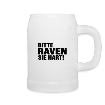 Rave Beats Techno ballern hard Bass Raveland - Bierkrug - Weiß - Rechts